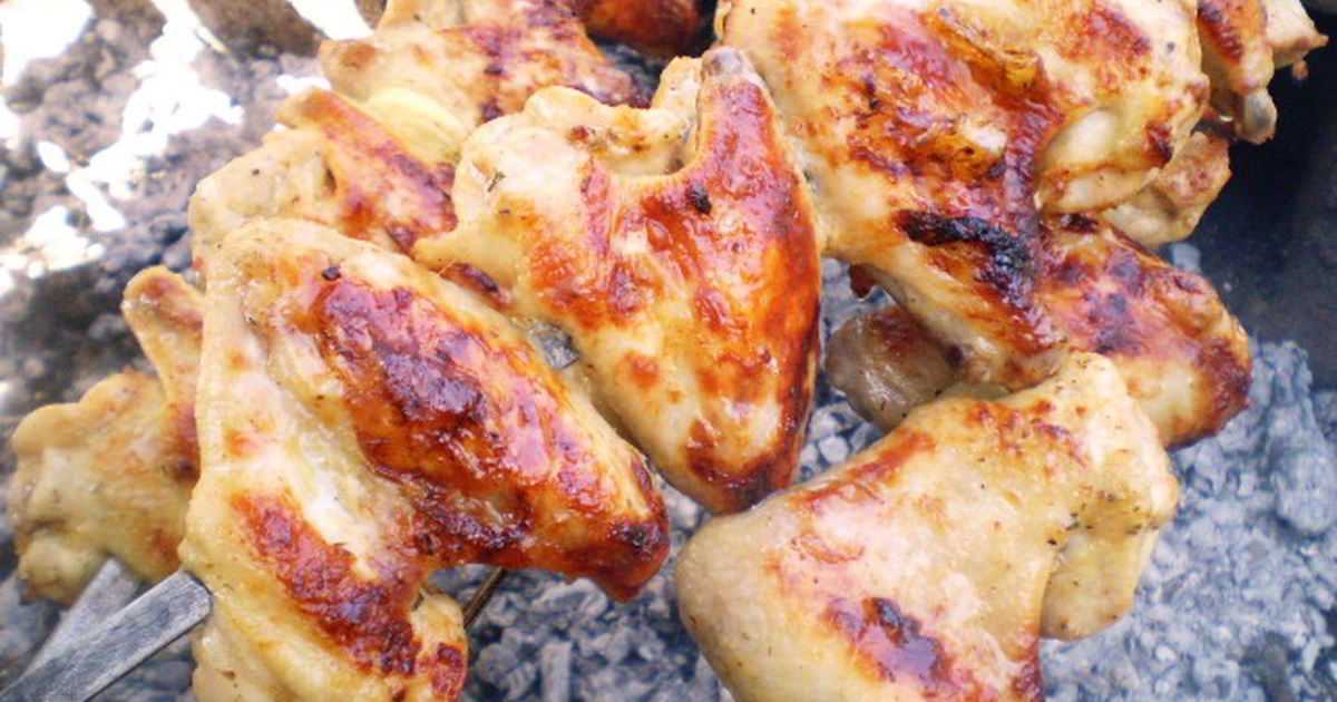 Шашлык из курицы — маринад с майонезом что бы мясо было сочным и вкусным