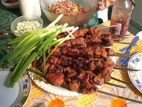 Шашлык в белом вине