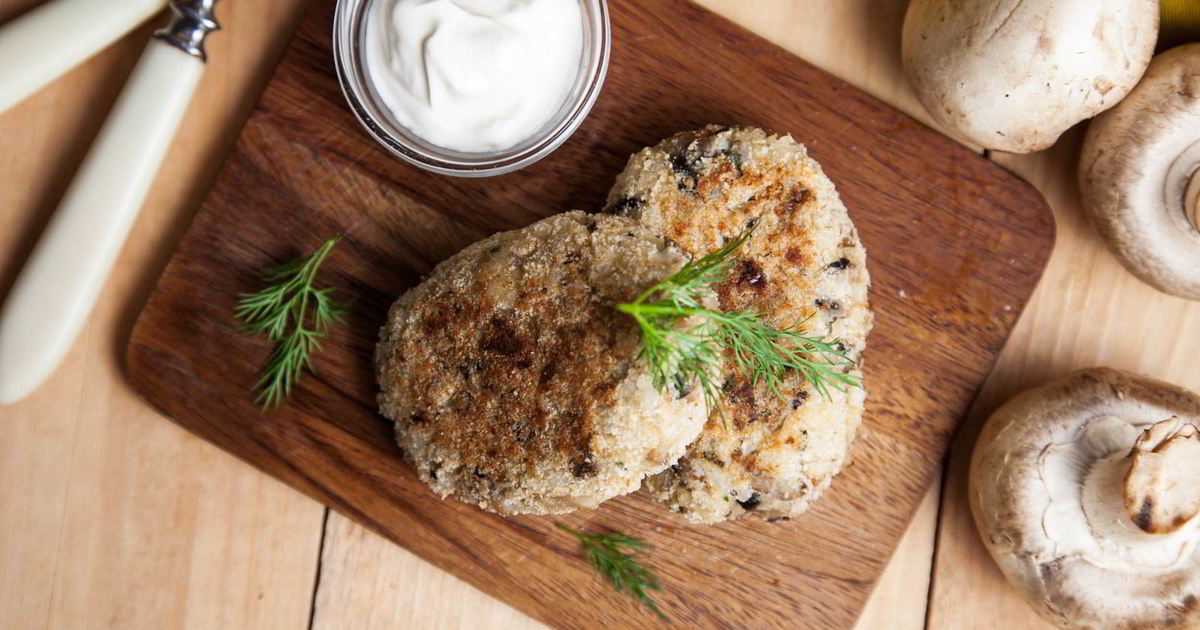 Куриные котлеты с грибами "пышные"