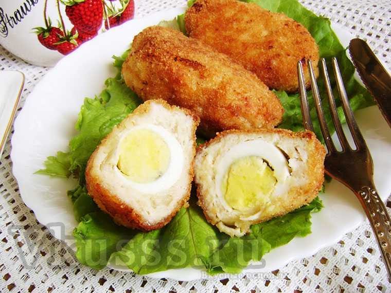 Котлеты с яичной начинкой и зеленью